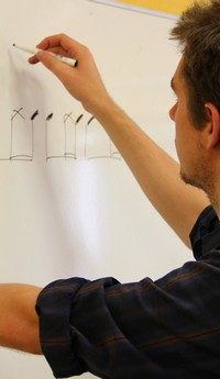 Exercice de solfège au paperboard